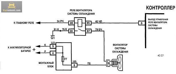 Схема электропитания вентилятора